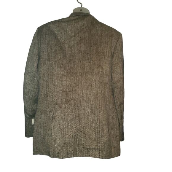 NEW Stafford Size 44R 100% Silk Men's Blazer Suit Jacket Gray Black Herringbone - Picture 3 of 12